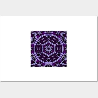 intricate lilac pink and vivid purple hexagonal floral fantasy Posters and Art